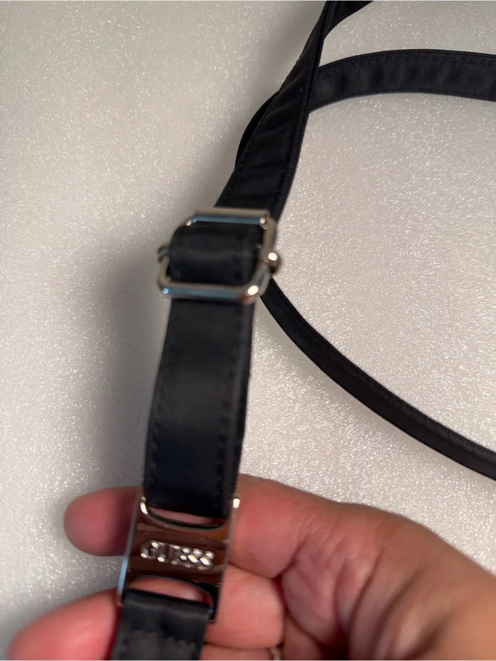 Guess Black Crossbody Messenger Bag with Silver Hardware
